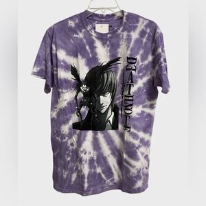 NWT Urban Outfitters Death Note Light & Ryuk Tie Dye T-Shirt Size M Purple Anime